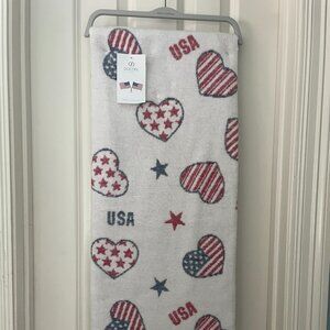 Docofil USA Patriotic Heart Design Throw Blanket